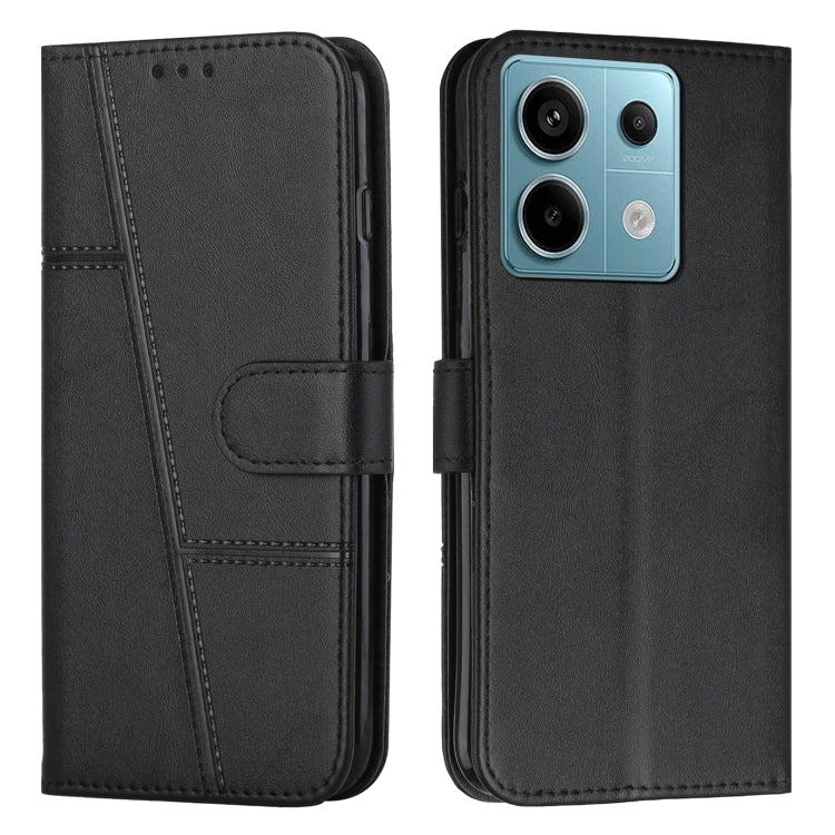 For Xiaomi Redmi Note 13 Pro 4G Global Stitching Calf Texture Buckle Leather Phone Case(Black) - Note 13 Pro Cases by PMC TechLife | Online Shopping South Africa | PMC TechLife | Buy Now Pay Later Mobicred