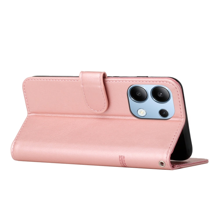 For Xiaomi Redmi Note 13 4G Global Stitching Calf Texture Buckle Leather Phone Case(Rose Gold) - Note 13 Cases by PMC TechLife | Online Shopping South Africa | PMC TechLife | Buy Now Pay Later Mobicred