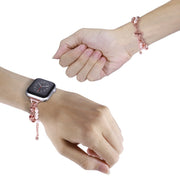 For Apple Watch 6 40mm Pearl Bracelet Metal Watch Band(Rose Gold)