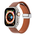 For Apple Watch Ultra 49mm Magnetic Buckle Skin Feel Leather Watch Band(Brown) - Watch Bands by PMC TechLife | Online Shopping South Africa | PMC TechLife | Buy Now Pay Later Mobicred