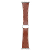 For Apple Watch Ultra 49mm Magnetic Buckle Skin Feel Leather Watch Band(Brown)