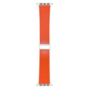 For Apple Watch Ultra 49mm Magnetic Buckle Skin Feel Leather Watch Band(Orange)