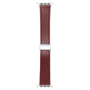 For Apple Watch Ultra 49mm Magnetic Buckle Skin Feel Leather Watch Band(Wine Red)