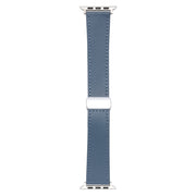 For Apple Watch Ultra 49mm Magnetic Buckle Skin Feel Leather Watch Band(Light Blue)