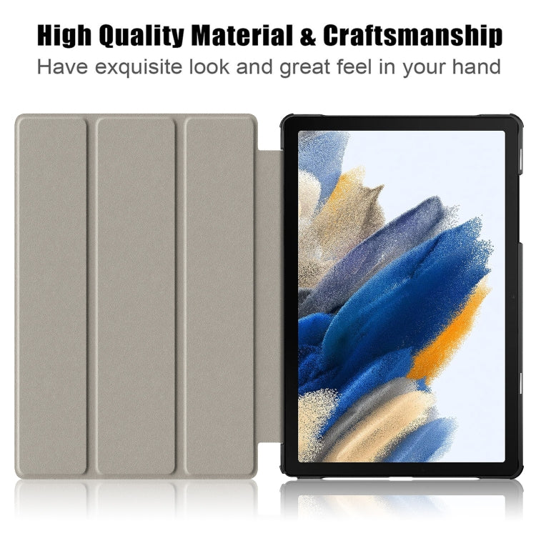 For Samsung Galaxy Tab A9 Plus Custer Painted 3-Fold Holder Smart Leather Tablet Case(Big Eye Me)