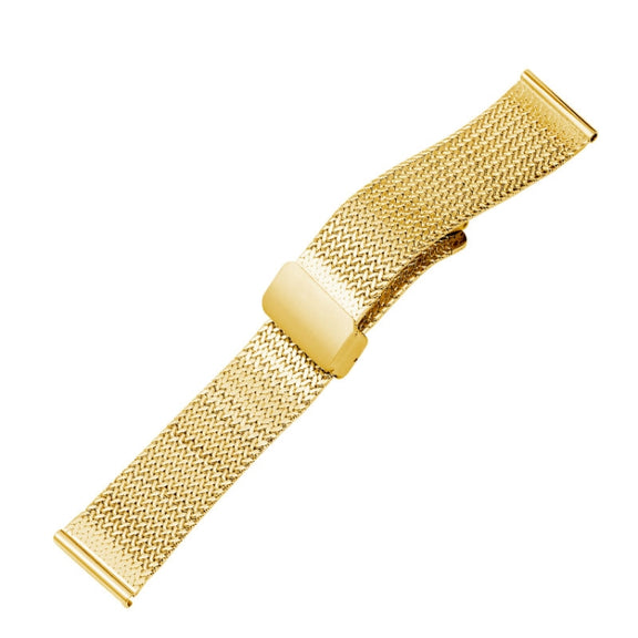 For Apple Watch Series 9 41mm Magnetic Buckle Herringbone Mesh Metal Watch Band(Gold)
