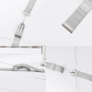 For Apple Watch Series 9 45mm Magnetic Buckle Herringbone Mesh Metal Watch Band(Rose Gold)