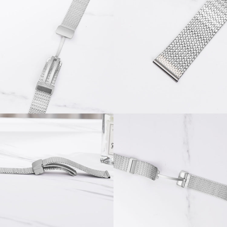 For Apple Watch Series 9 45mm Magnetic Buckle Herringbone Mesh Metal Watch Band(Rose Gold)