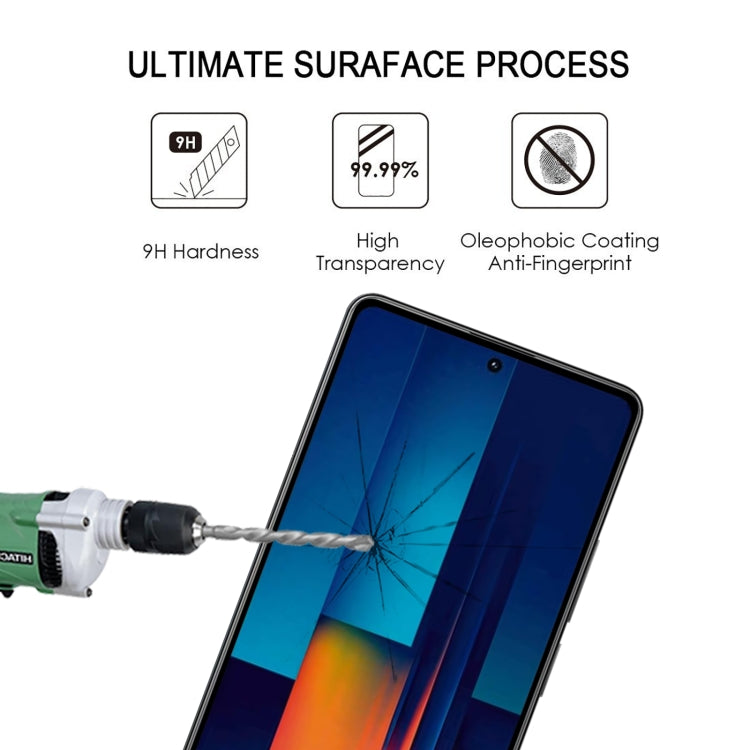 For Xiaomi Poco M6 Pro 4G 9H HD 3D Curved Edge Tempered Glass Film(Black)