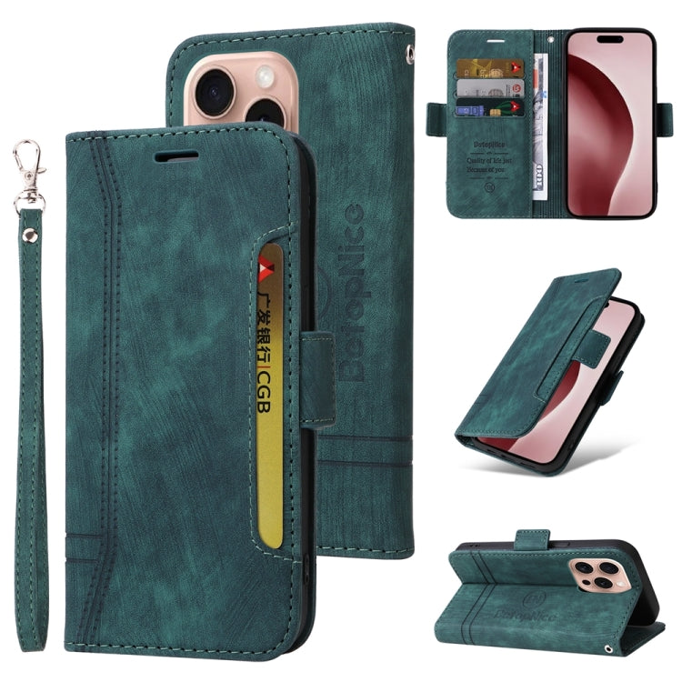 For iPhone 16 Pro BETOPNICE Dual-side Buckle Leather Phone Case(Green) - free shipping - PMC Jewellery - Order now!
