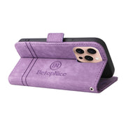 For iPhone 16 Pro BETOPNICE Dual-side Buckle Leather Phone Case(Purple)