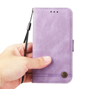For iPhone 16e Skin Feel Life Tree Leather Phone Case(Purple)