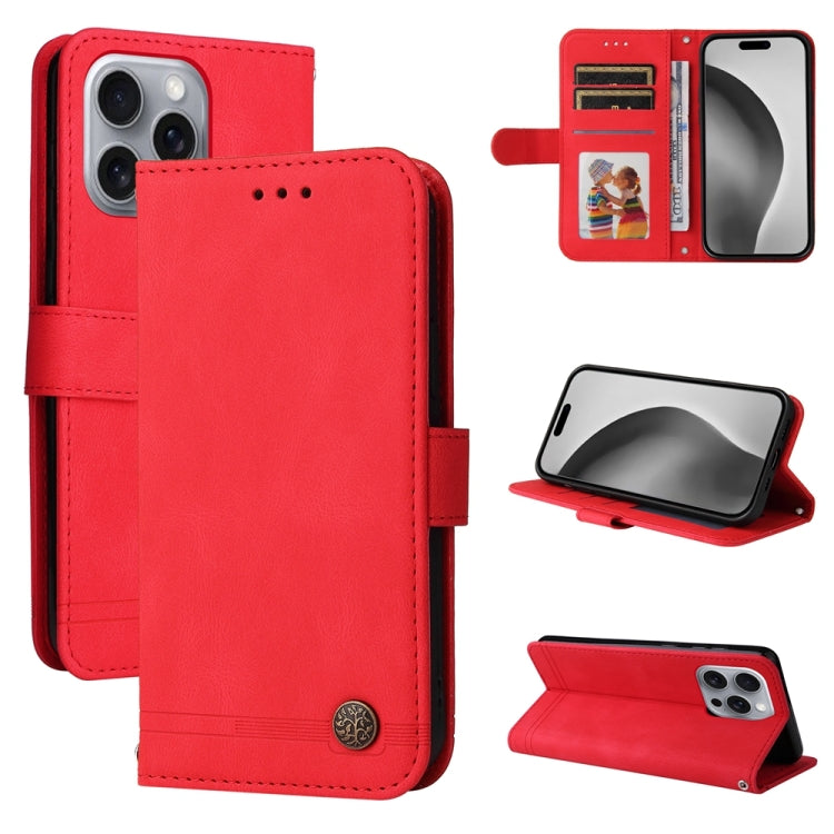 For iPhone 16 Pro Max Skin Feel Life Tree Leather Phone Case(Red) - free shipping - PMC TechLife - Order now!