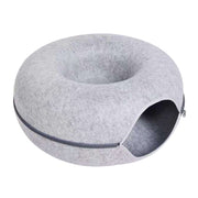 Round Wool Felt Cat Litter Tunnel Cat Litter, Size:60x60x27cm(Light Grey)