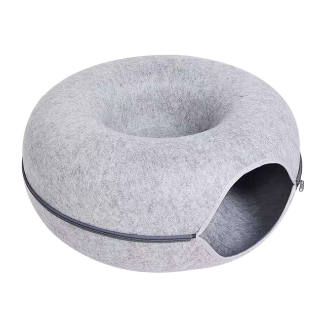 Round Wool Felt Cat Litter Tunnel Cat Litter, Size:60x60x27cm(Light Grey)
