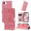 For iPhone 16e Embossed Sunflower Leather Phone Case(Pink) - iPhone 16e Cases by PMC TechLife | Online Shopping South Africa | PMC TechLife | Buy Now Pay Later Mobicred