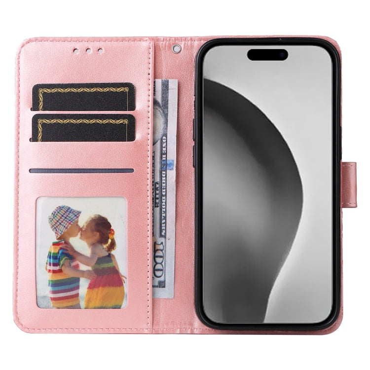 For iPhone 16 Pro Max Embossed Sunflower Leather Phone Case(Pink) - iPhone 16 Pro Max Cases by PMC TechLife | Online Shopping South Africa | PMC TechLife | Buy Now Pay Later Mobicred