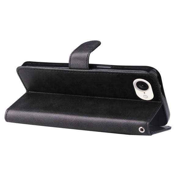 For iPhone 16e Fashion Calf Texture Zipper Leather Phone Case(Black)