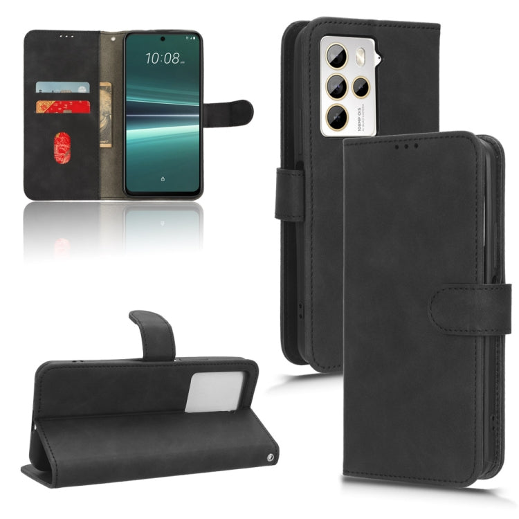 For HTC U23 Pro Skin Feel Magnetic Flip Leather Phone Case(Black) - More Brand by PMC TechLife | Online Shopping South Africa | PMC TechLife | Buy Now Pay Later Mobicred