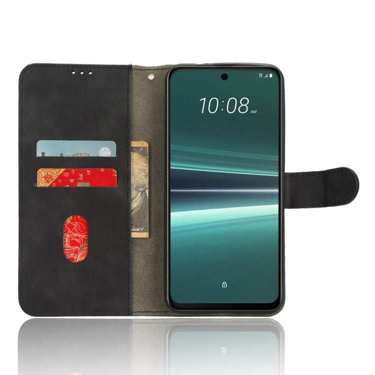 For HTC U23 Pro Skin Feel Magnetic Flip Leather Phone Case(Black) - More Brand by PMC TechLife | Online Shopping South Africa | PMC TechLife | Buy Now Pay Later Mobicred