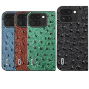 For Google Pixel 9 Pro Fold ABEEL Genuine Leather Ostrich Texture Phone Case(Black)