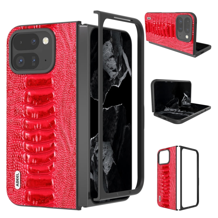For Google Pixel 9 Pro Fold ABEEL Genuine Leather Weilai Series Phone Case(Red) - free shipping - PMC TechLife - Order now!