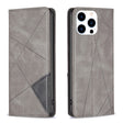 For iPhone 16 Pro Rhombus Texture Magnetic Leather Phone Case(Grey) - iPhone 16 Pro Cases by PMC TechLife | Online Shopping South Africa | PMC TechLife | Buy Now Pay Later Mobicred