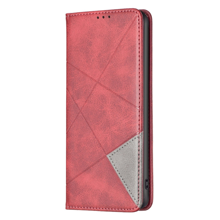 For iPhone 16 Rhombus Texture Magnetic Leather Phone Case(Red) - iPhone 16 Cases by PMC TechLife | Online Shopping South Africa | PMC TechLife | Buy Now Pay Later Mobicred