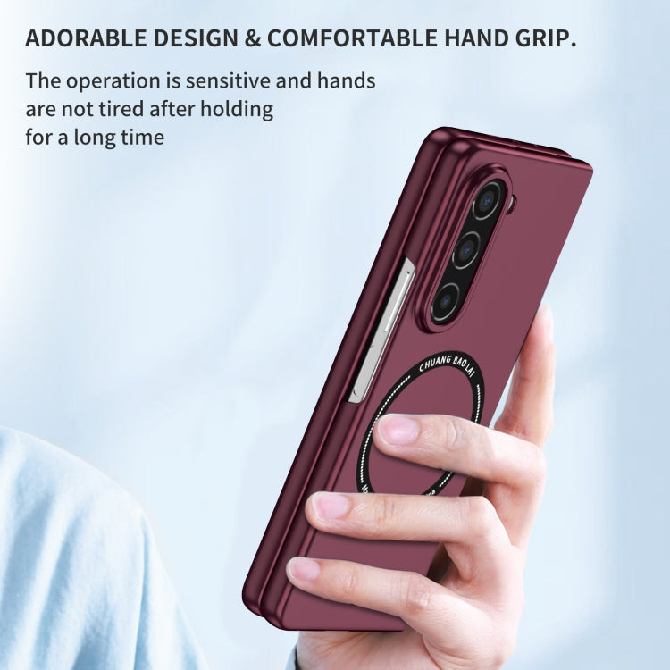For Samsung Galaxy Z Fold5 Magsafe Magnetic Folding PC Phone Case(Wine Red) - Galaxy Z Fold5 Cases by PMC TechLife | Online Shopping South Africa | PMC TechLife
