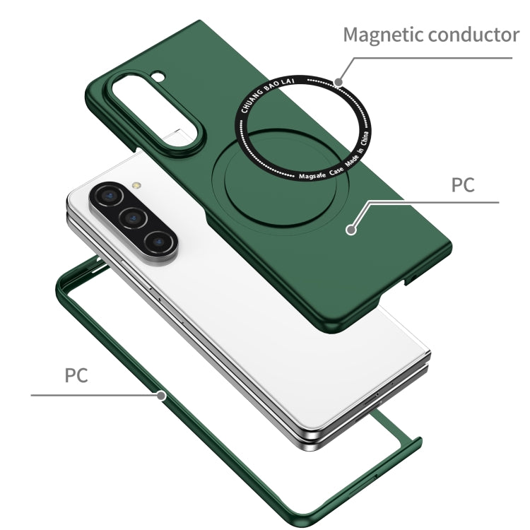 For Samsung Galaxy Z Fold5 Magsafe Magnetic Folding PC Phone Case(Green) - Galaxy Z Fold5 Cases by PMC TechLife | Online Shopping South Africa | PMC TechLife