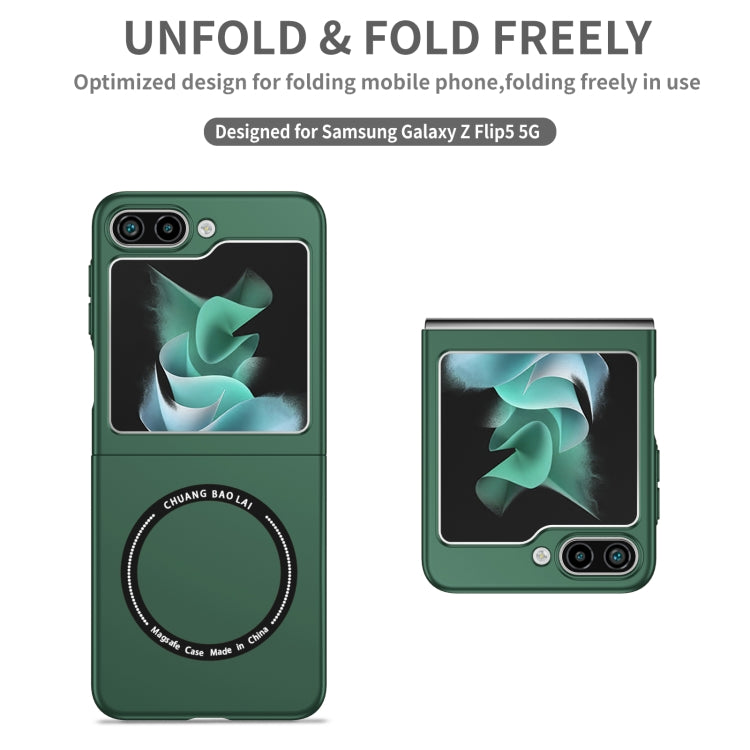 For Samsung Galaxy Z Flip5 5G Magsafe Magnetic Folding PC Phone Case(Green) - Galaxy Z Flip5 Cases by PMC TechLife | Online Shopping South Africa | PMC TechLife