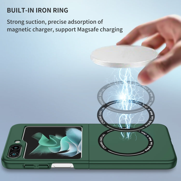 For Samsung Galaxy Z Flip5 5G Magsafe Magnetic Folding PC Phone Case(Green)