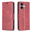 For iPhone 16 Lambskin Texture Pure Color Flip Leather Phone Case(Red) - iPhone 16 Cases by PMC TechLife | Online Shopping South Africa | PMC TechLife | Buy Now Pay Later Mobicred