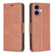 For iPhone 16 Lambskin Texture Pure Color Flip Leather Phone Case(Brown) - iPhone 16 Cases by PMC TechLife | Online Shopping South Africa | PMC TechLife | Buy Now Pay Later Mobicred