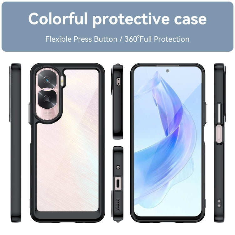 For Honor X50i Colorful Series Acrylic Hybrid TPU Phone Case(Black) - Honor Cases by PMC TechLife | Online Shopping South Africa | PMC TechLife | Buy Now Pay Later Mobicred