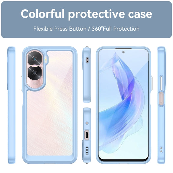 For Honor X50i Colorful Series Acrylic Hybrid TPU Phone Case(Blue)