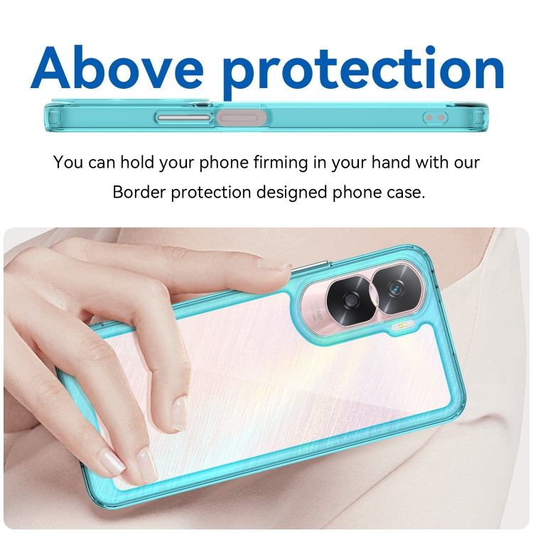 For Honor X50i Colorful Series Acrylic Hybrid TPU Phone Case(Transparent Blue) - Honor Cases by PMC TechLife | Online Shopping South Africa | PMC TechLife | Buy Now Pay Later Mobicred