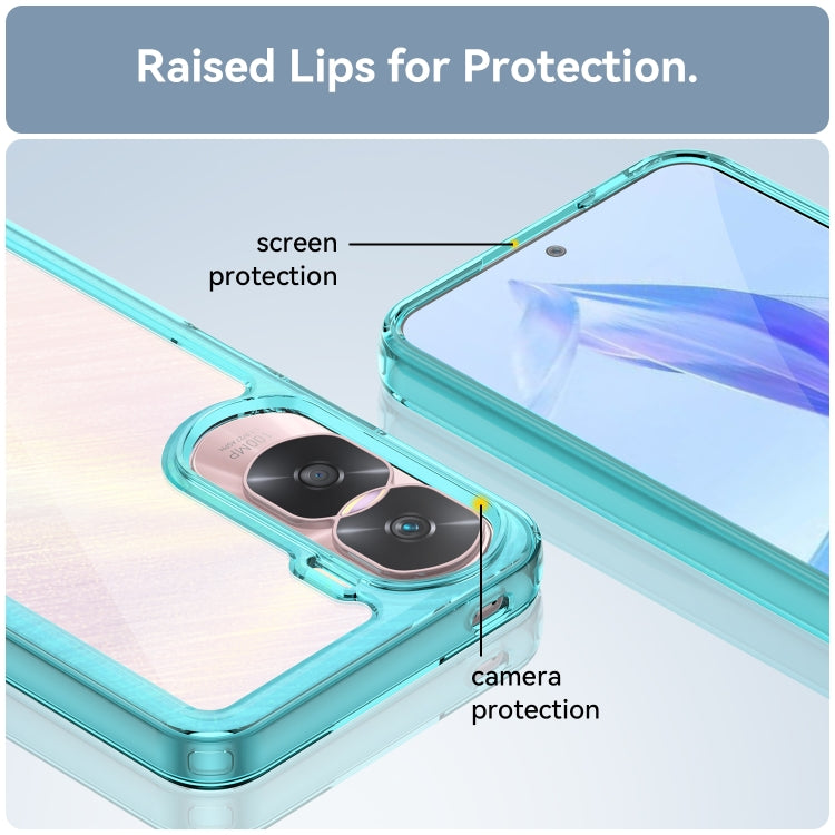 For Honor X50i Colorful Series Acrylic Hybrid TPU Phone Case(Transparent Blue) - Honor Cases by PMC TechLife | Online Shopping South Africa | PMC TechLife | Buy Now Pay Later Mobicred