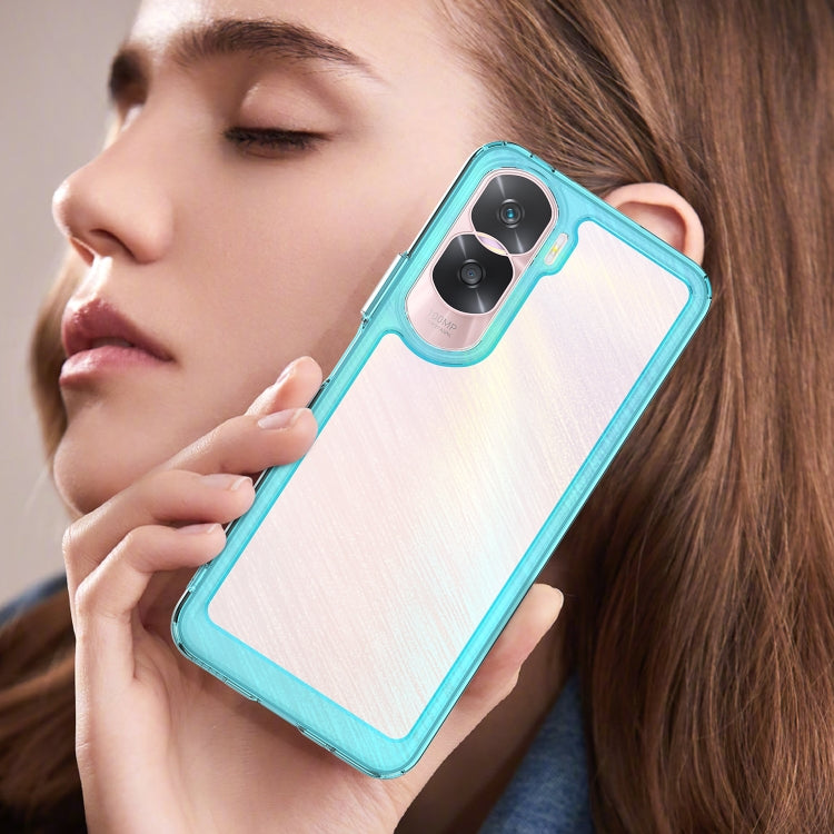 For Honor X50i Colorful Series Acrylic Hybrid TPU Phone Case(Transparent Blue) - Honor Cases by PMC TechLife | Online Shopping South Africa | PMC TechLife | Buy Now Pay Later Mobicred