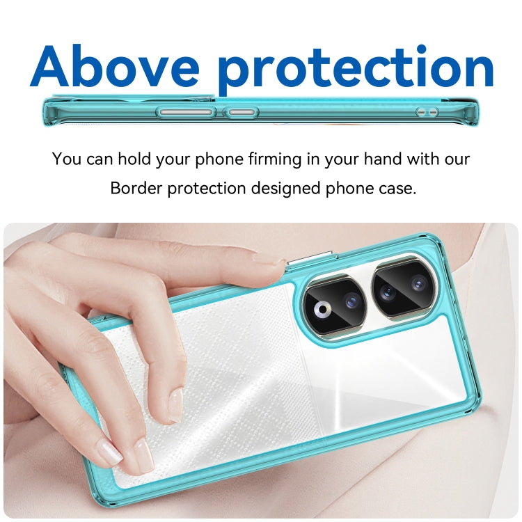 For Honor 80 Pro Colorful Series Acrylic Hybrid TPU Phone Case(Transparent Blue) - Honor Cases by PMC TechLife | Online Shopping South Africa | PMC TechLife | Buy Now Pay Later Mobicred