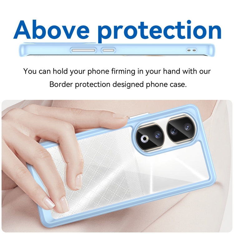 For Honor 90 Pro Colorful Series Acrylic Hybrid TPU Phone Case(Blue) - Honor Cases by PMC TechLife | Online Shopping South Africa | PMC TechLife | Buy Now Pay Later Mobicred