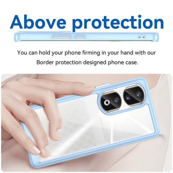For Honor 90 Pro Colorful Series Acrylic Hybrid TPU Phone Case(Blue)