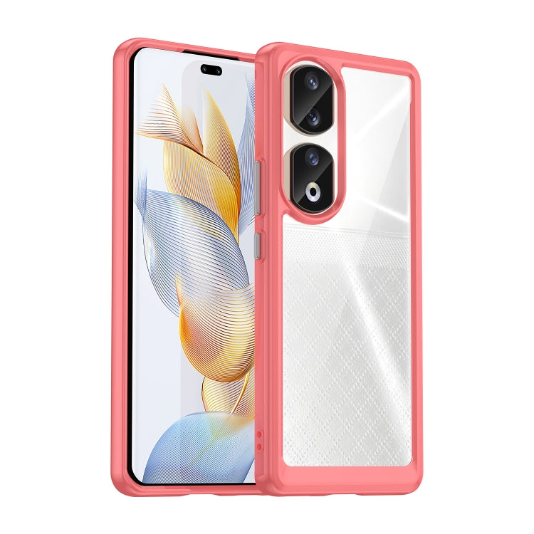 For Honor 90 Pro Colorful Series Acrylic Hybrid TPU Phone Case(Red) - Honor Cases by PMC TechLife | Online Shopping South Africa | PMC TechLife | Buy Now Pay Later Mobicred