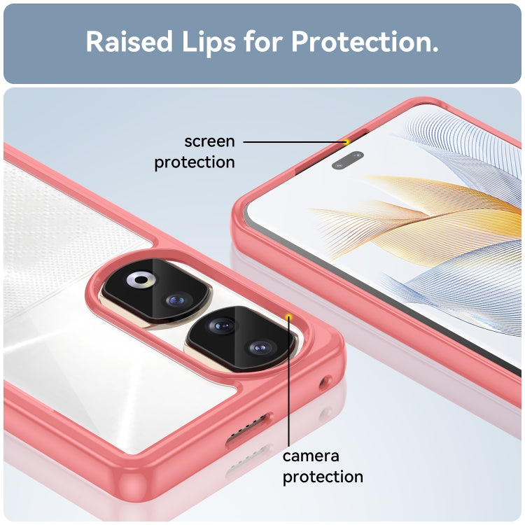 For Honor 90 Pro Colorful Series Acrylic Hybrid TPU Phone Case(Red) - Honor Cases by PMC TechLife | Online Shopping South Africa | PMC TechLife | Buy Now Pay Later Mobicred