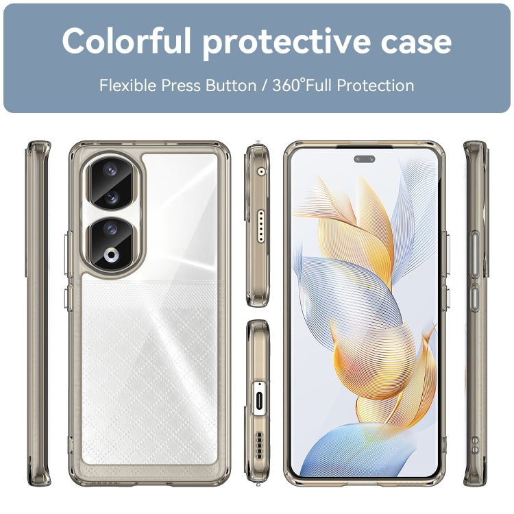 For Honor 90 Pro Colorful Series Acrylic Hybrid TPU Phone Case(Transparent Grey) - Honor Cases by PMC TechLife | Online Shopping South Africa | PMC TechLife | Buy Now Pay Later Mobicred