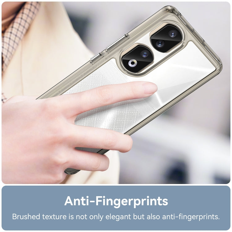 For Honor 90 Pro Colorful Series Acrylic Hybrid TPU Phone Case(Transparent Grey) - Honor Cases by PMC TechLife | Online Shopping South Africa | PMC TechLife | Buy Now Pay Later Mobicred