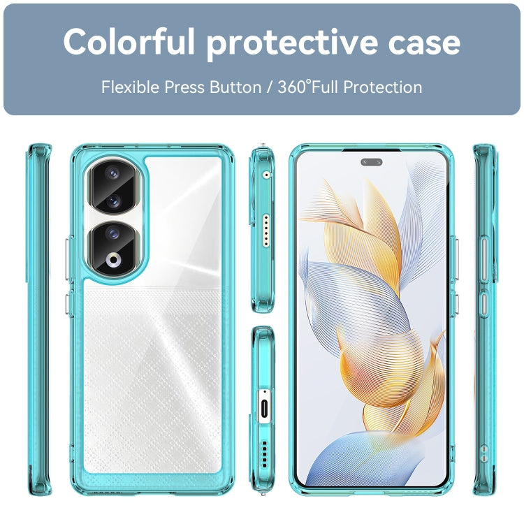 For Honor 90 Pro Colorful Series Acrylic Hybrid TPU Phone Case(Transparent Blue) - Honor Cases by PMC TechLife | Online Shopping South Africa | PMC TechLife | Buy Now Pay Later Mobicred