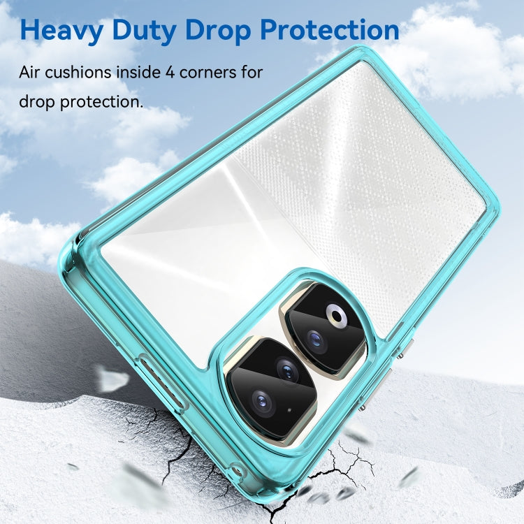 For Honor 90 Pro Colorful Series Acrylic Hybrid TPU Phone Case(Transparent Blue) - Honor Cases by PMC TechLife | Online Shopping South Africa | PMC TechLife | Buy Now Pay Later Mobicred