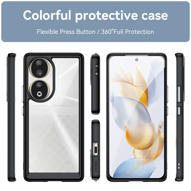 For Honor 80 Colorful Series Acrylic Hybrid TPU Phone Case(Black) - Honor Cases by PMC TechLife | Online Shopping South Africa | PMC TechLife | Buy Now Pay Later Mobicred