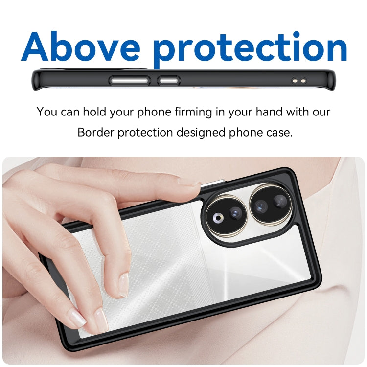 For Honor 80 Colorful Series Acrylic Hybrid TPU Phone Case(Black) - Honor Cases by PMC TechLife | Online Shopping South Africa | PMC TechLife | Buy Now Pay Later Mobicred